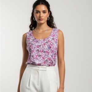 Women’s Basic Edition Sleeveless floral Tank Top 2X new with tags